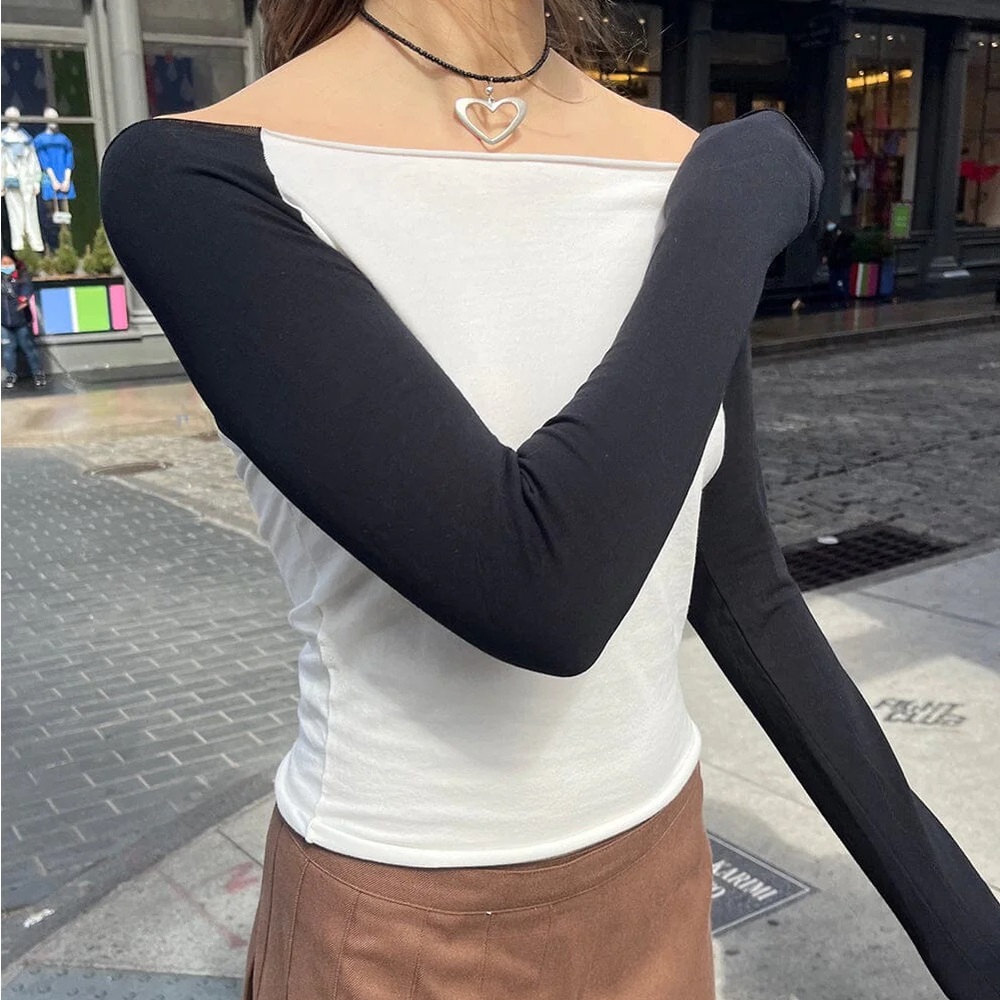 Bonnie Baseball Off-Shoulder Top